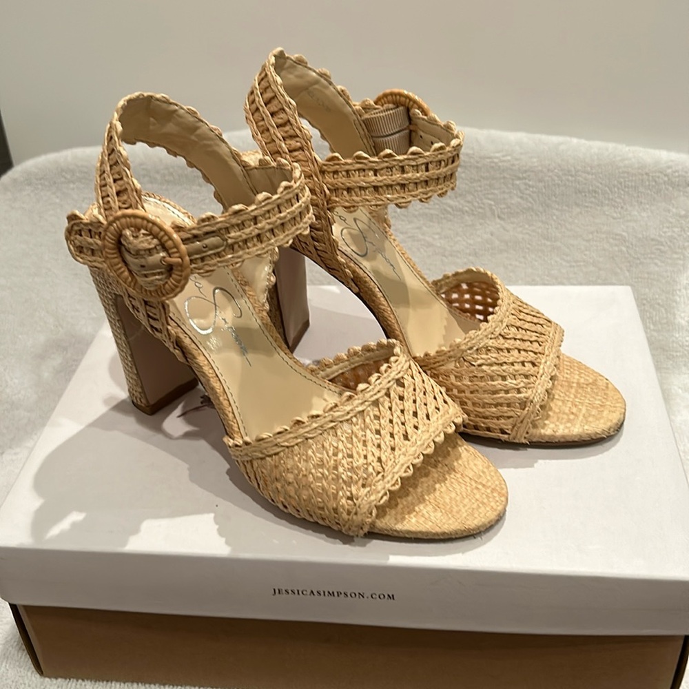 Beautiful pre loved Jessica Simpson Raffia Heels